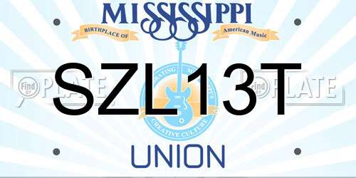 SZL13T Mississippi License Plate