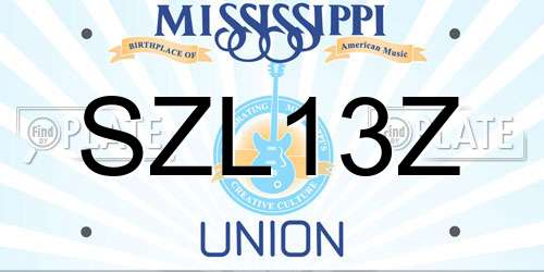 SZL13Z Mississippi License Plate