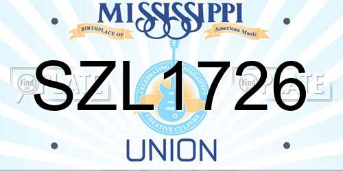 SZL1726 Mississippi License Plate