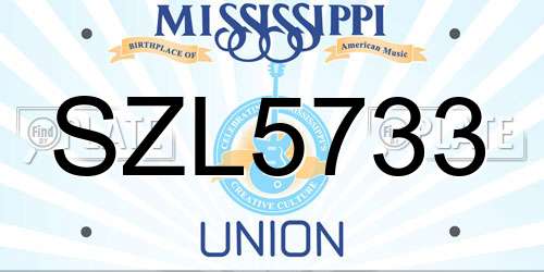 SZL5733 Mississippi License Plate