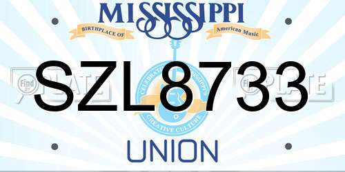 SZL8733 Mississippi License Plate