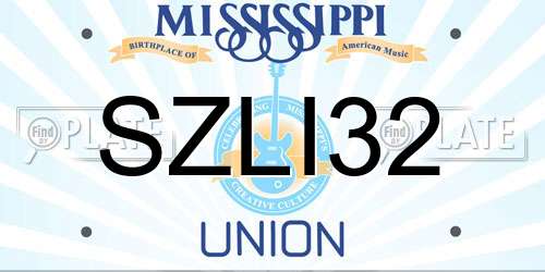 SZLI32 Mississippi License Plate
