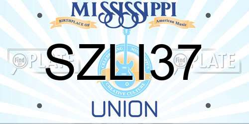 SZLI37 Mississippi License Plate