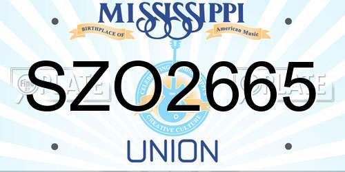 SZO2665 Mississippi License Plate