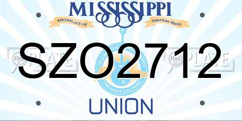 SZO2712 Mississippi License Plate