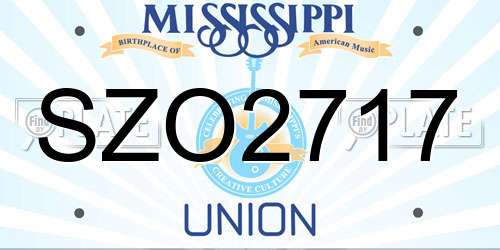 SZO2717 Mississippi License Plate