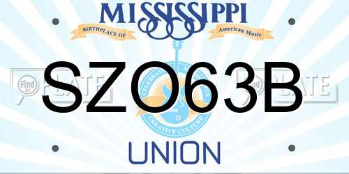 SZO63B Mississippi License Plate