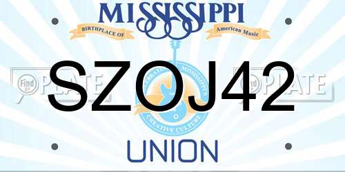SZOJ42 Mississippi License Plate