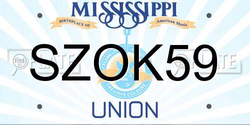 SZOK59 Mississippi License Plate