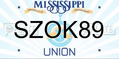 SZOK89 Mississippi License Plate