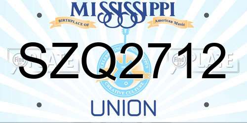 SZQ2712 Mississippi License Plate