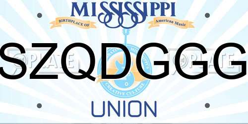 SZQDGGG Mississippi License Plate