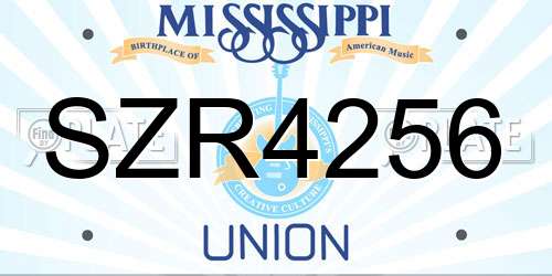SZR4256 Mississippi License Plate