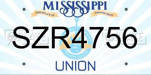 SZR4756 Mississippi License Plate