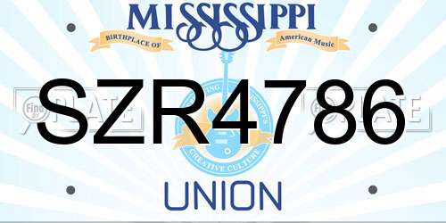 SZR4786 Mississippi License Plate