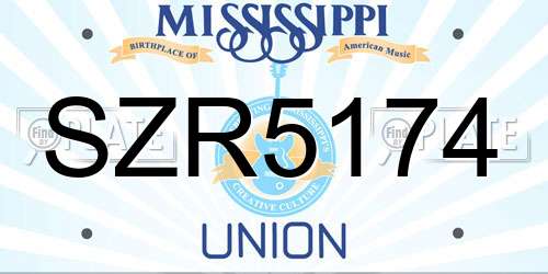 SZR5174 Mississippi License Plate