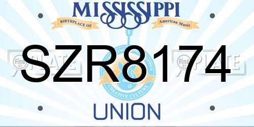 SZR8174 Mississippi License Plate