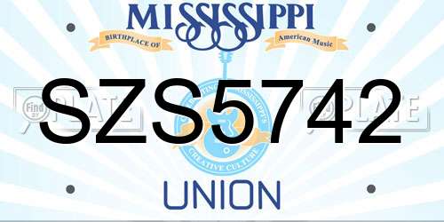 SZS5742 Mississippi License Plate