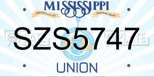 SZS5747 Mississippi License Plate