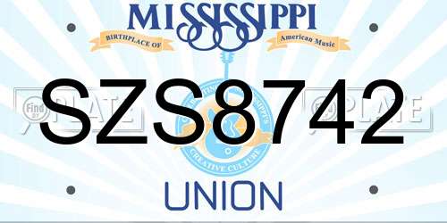 SZS8742 Mississippi License Plate