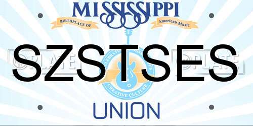 SZSTSES Mississippi License Plate