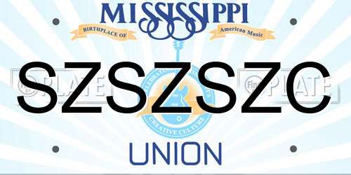 SZSZSZC Mississippi License Plate