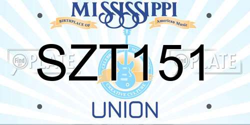 SZT151 Mississippi License Plate
