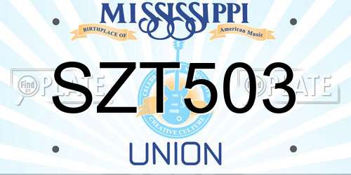 SZT503 Mississippi License Plate