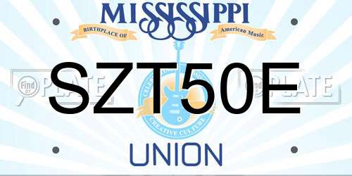 SZT50E Mississippi License Plate
