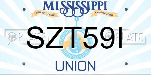 SZT59I Mississippi License Plate