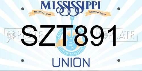 SZT891 Mississippi License Plate