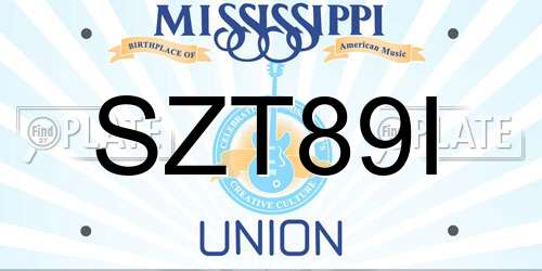 SZT89I Mississippi License Plate