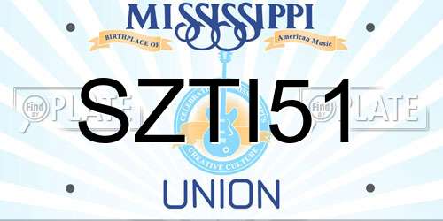SZTI51 Mississippi License Plate