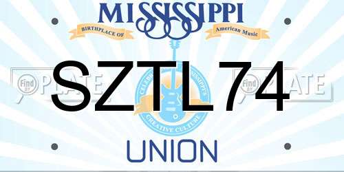 SZTL74 Mississippi License Plate