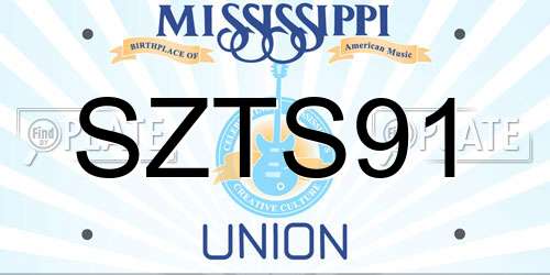 SZTS91 Mississippi License Plate