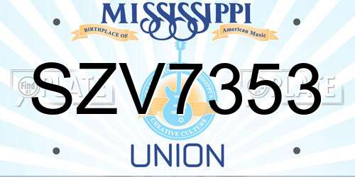 SZV7353 Mississippi License Plate