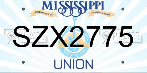 SZX2775 Mississippi License Plate