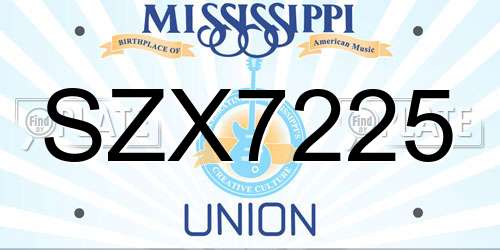 SZX7225 Mississippi License Plate