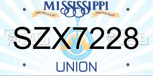 SZX7228 Mississippi License Plate