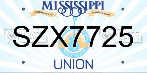 SZX7725 Mississippi License Plate