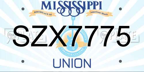 SZX7775 Mississippi License Plate