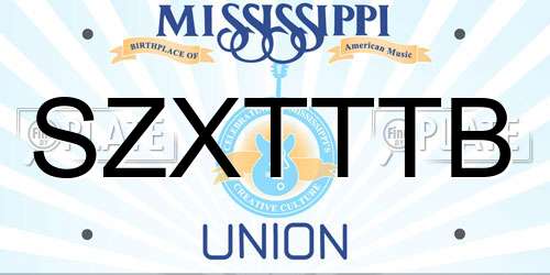 SZXTTTB Mississippi License Plate
