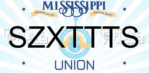 SZXTTTS Mississippi License Plate