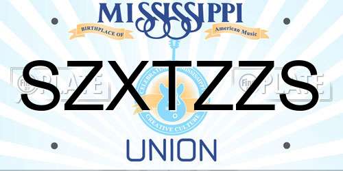 SZXTZZS Mississippi License Plate