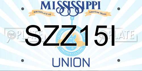 SZZ15I Mississippi License Plate