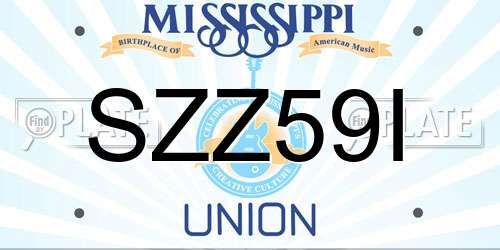 SZZ59I Mississippi License Plate