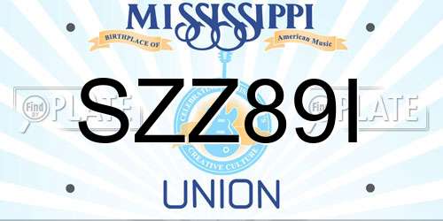 SZZ89I Mississippi License Plate