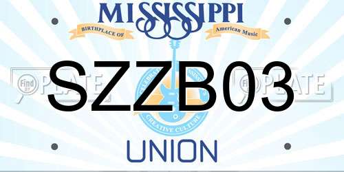 SZZB03 Mississippi License Plate