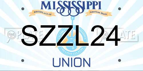 SZZL24 Mississippi License Plate