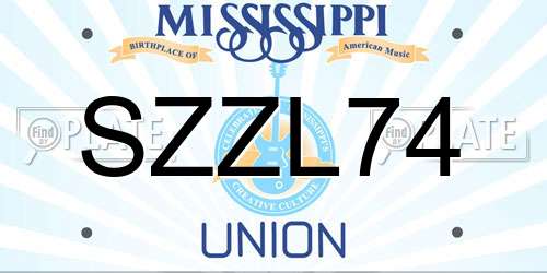 SZZL74 Mississippi License Plate